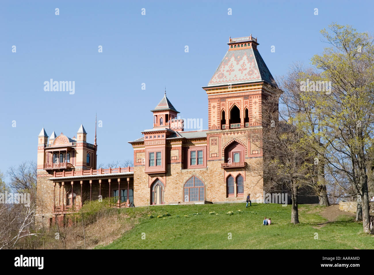 Fiume Hudson pittore Frederic Edwin Chiesa casa Olana sito storico dello stato 1891 Persiano stile moresco Hudson New York Foto Stock