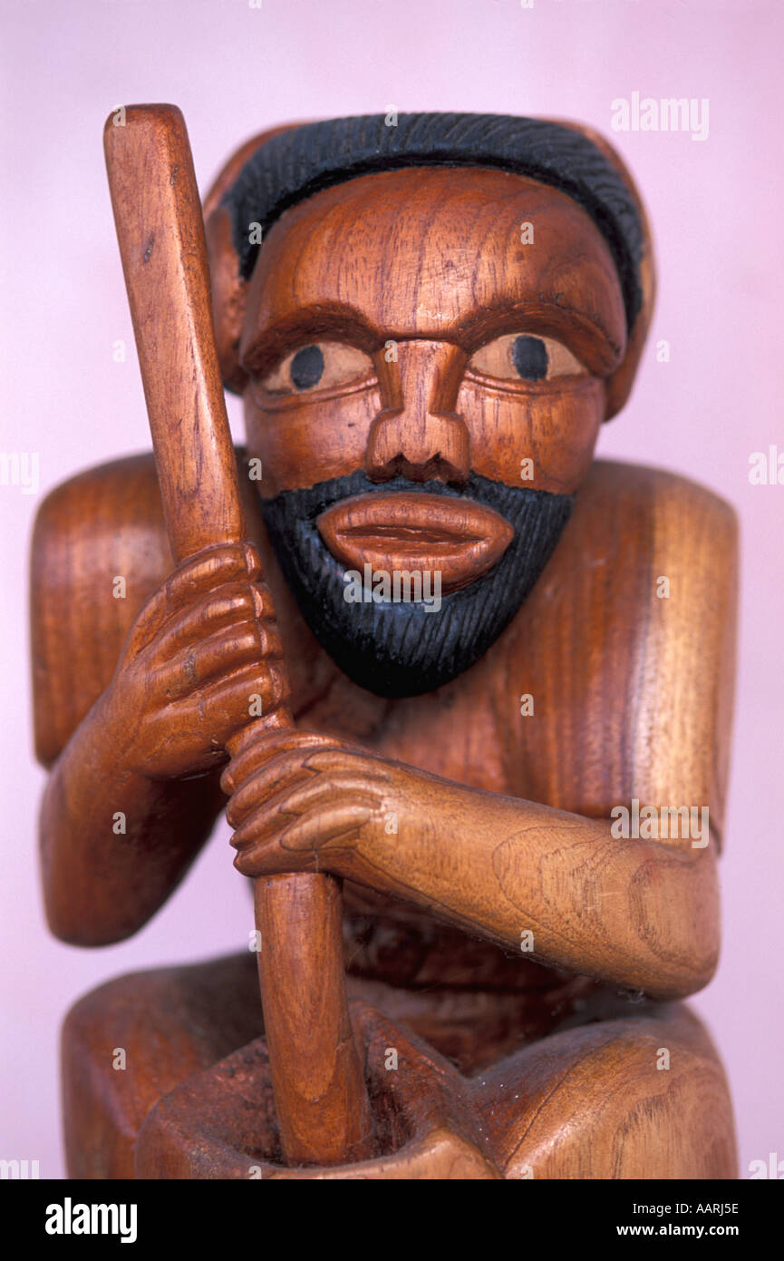 Giamaica Ocho Rios intaglio del legno dell'uomo Foto Stock