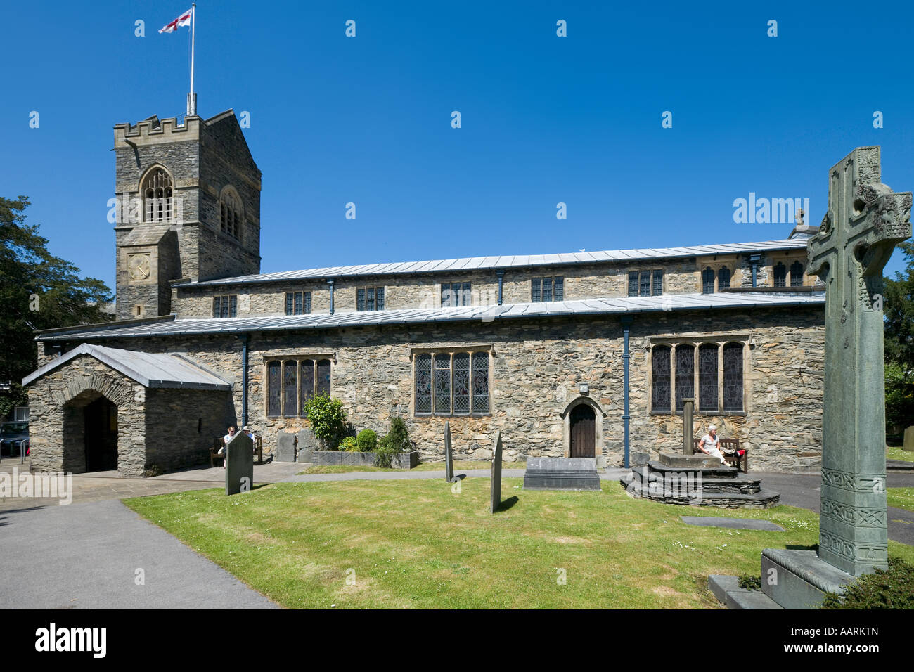 St Martins Chiesa, Bowness, Lago di Windermere, Parco Nazionale del Distretto dei Laghi, Cumbria, England, Regno Unito Foto Stock