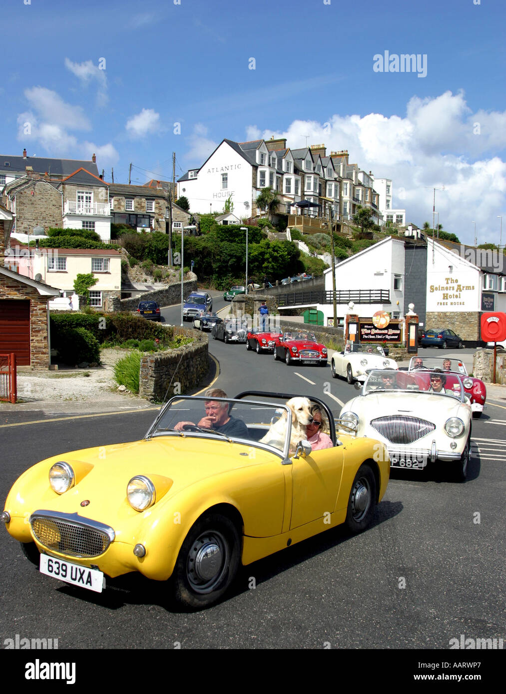 Austin Healey Rally Perranporth Cornwall Regno Unito Foto Stock