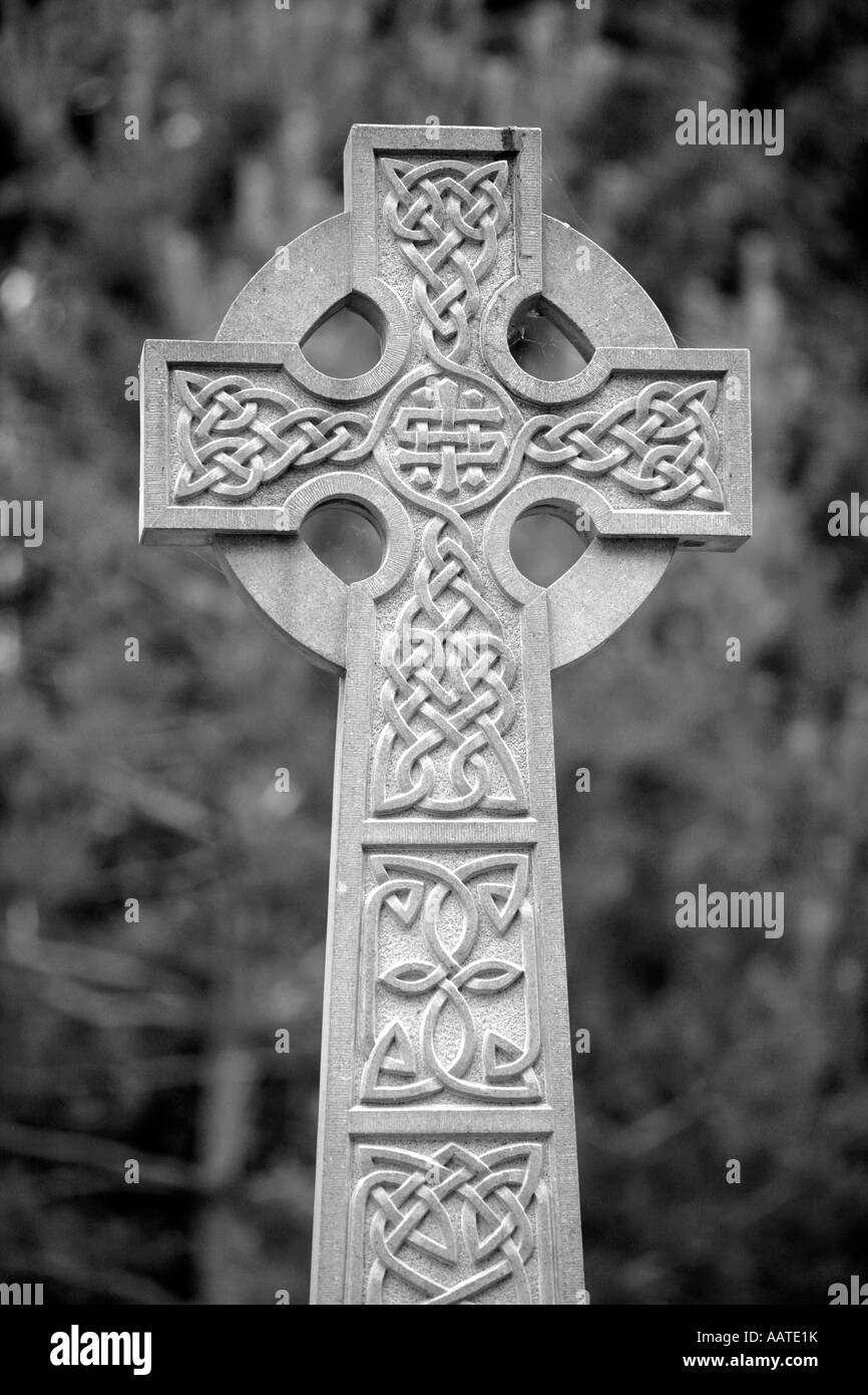 Croce celtica celtica del Galles Wales Foto Stock
