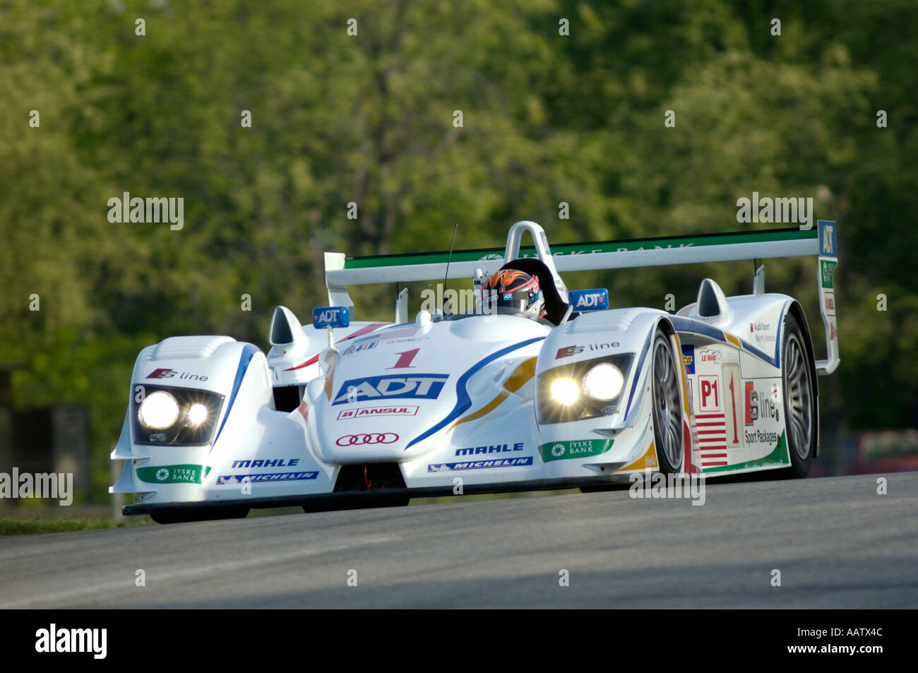 JJ Lehto aziona il campione ADT Audi R8 all'American Le Mans a Mid Ohio 2005 Foto Stock