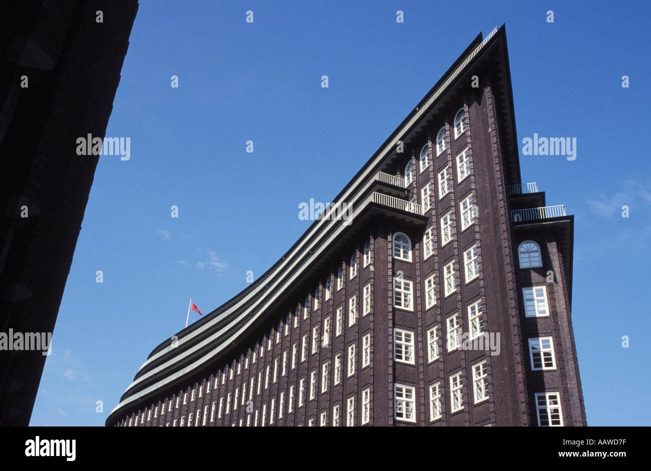 Edificio di mattoni Chilehaus, Amburgo, Germania Foto Stock