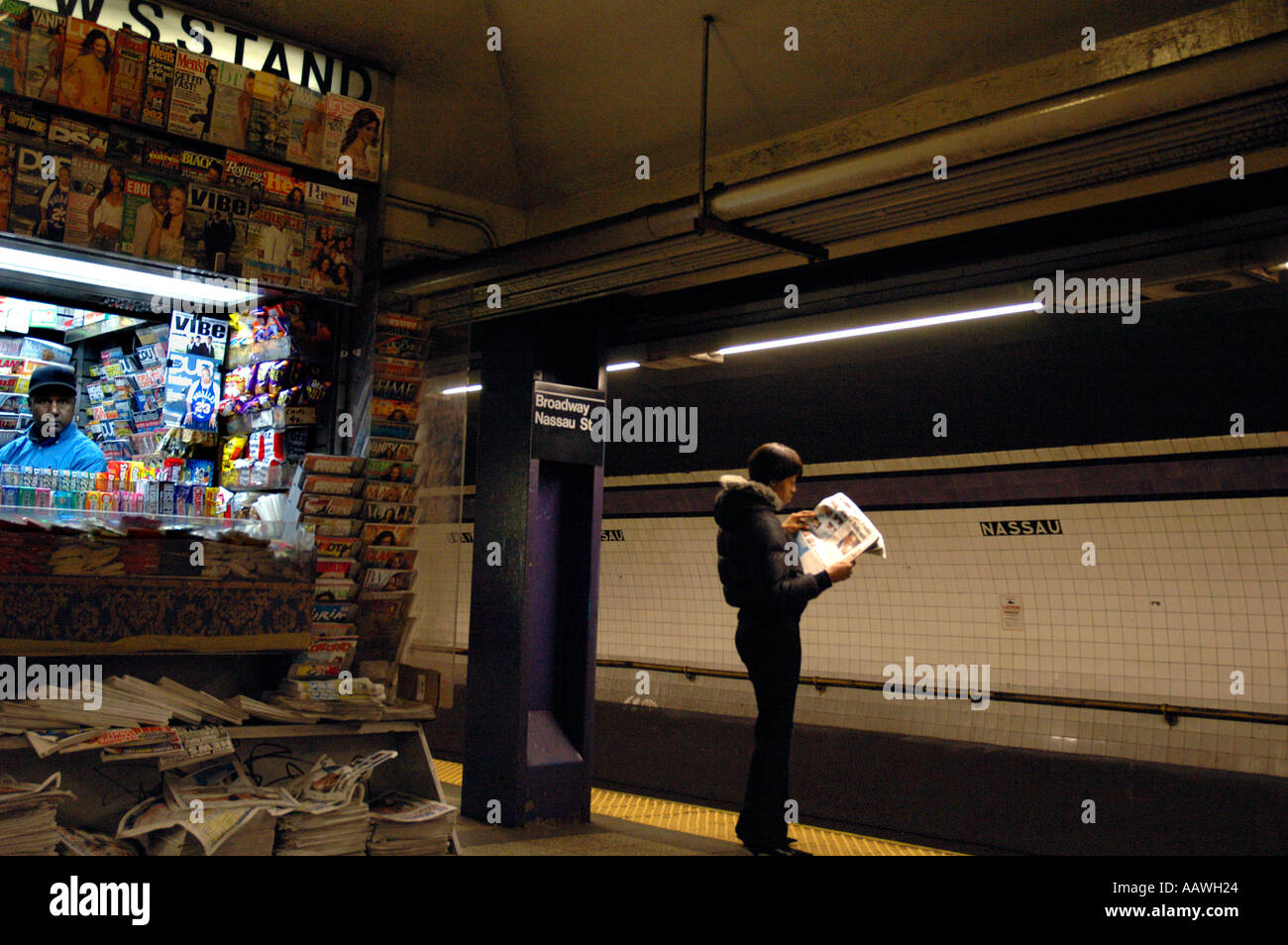 Stazione della metropolitana di New York City Foto Stock