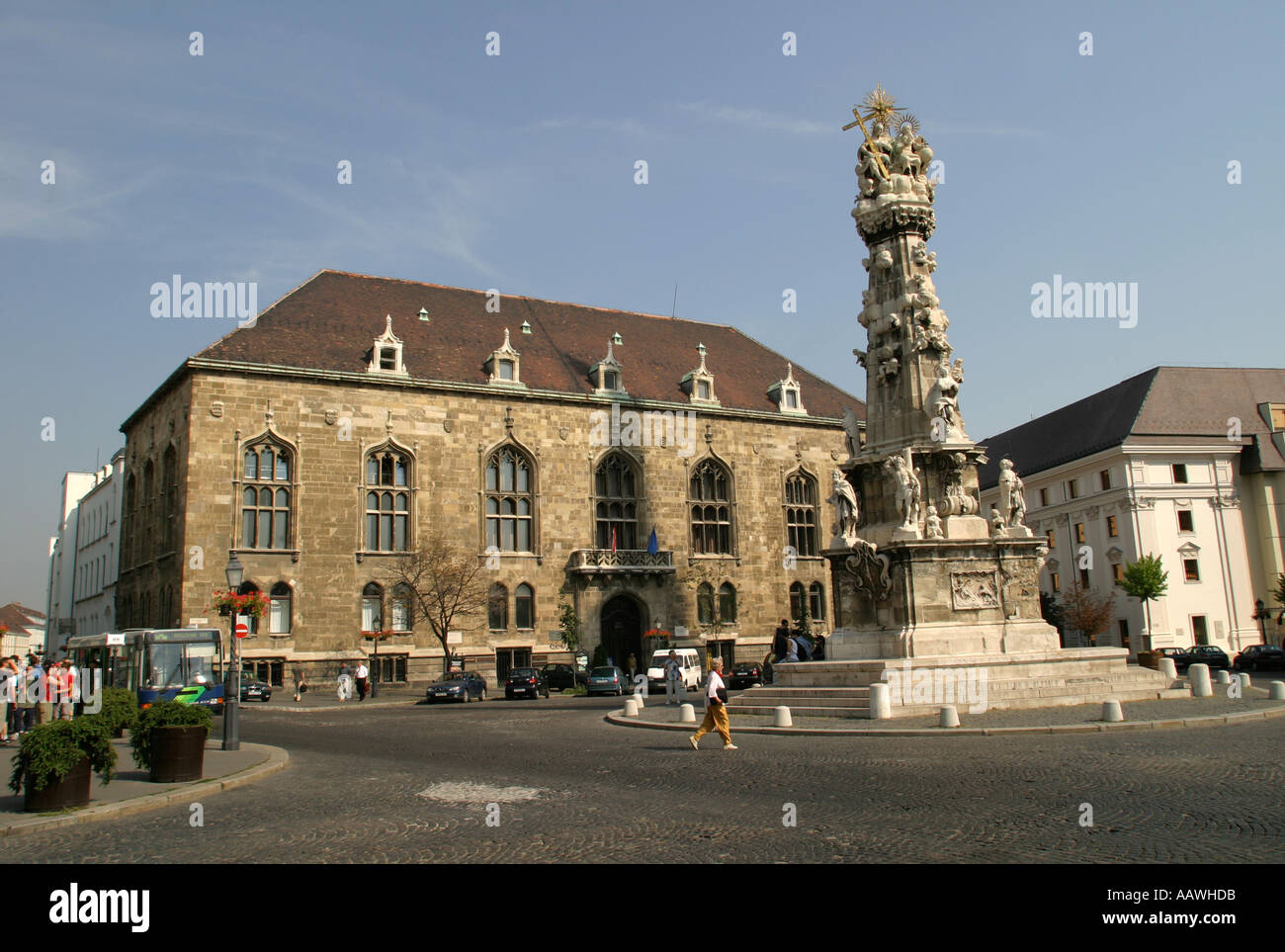La peste colonna nella Piazza della Trinità a Budapest Foto Stock