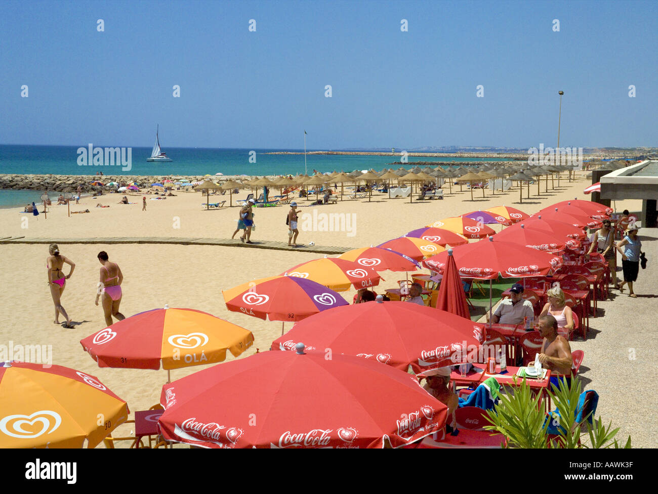 Algarve, Praia de Quarteira Foto Stock