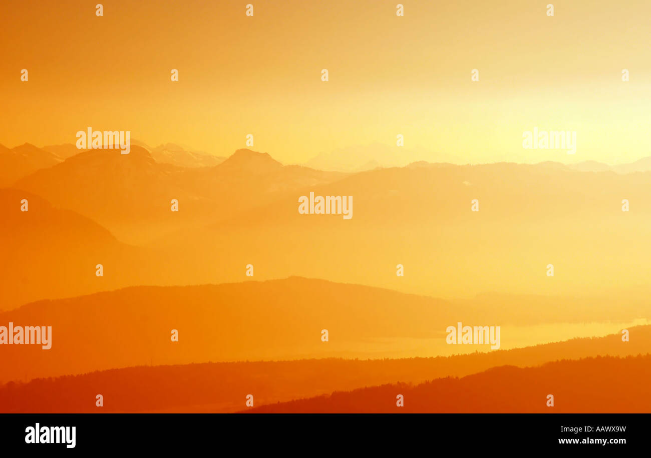 La gamma della montagna, rottura di alba Foto Stock