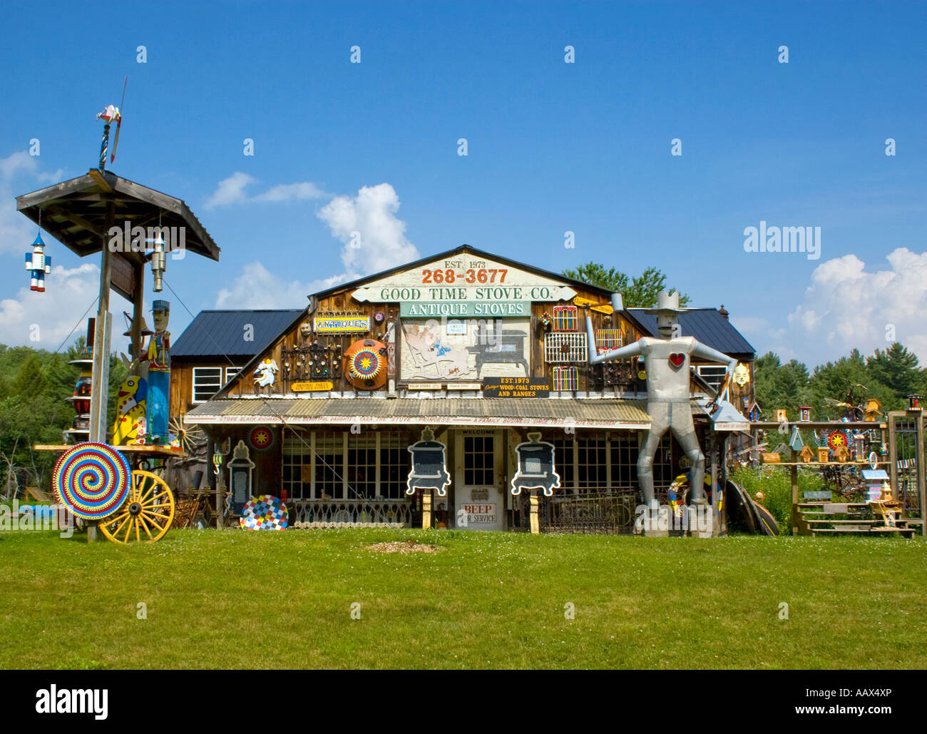 Uomo di stagno al buon momento stufa Co in Gosen MA Foto Stock