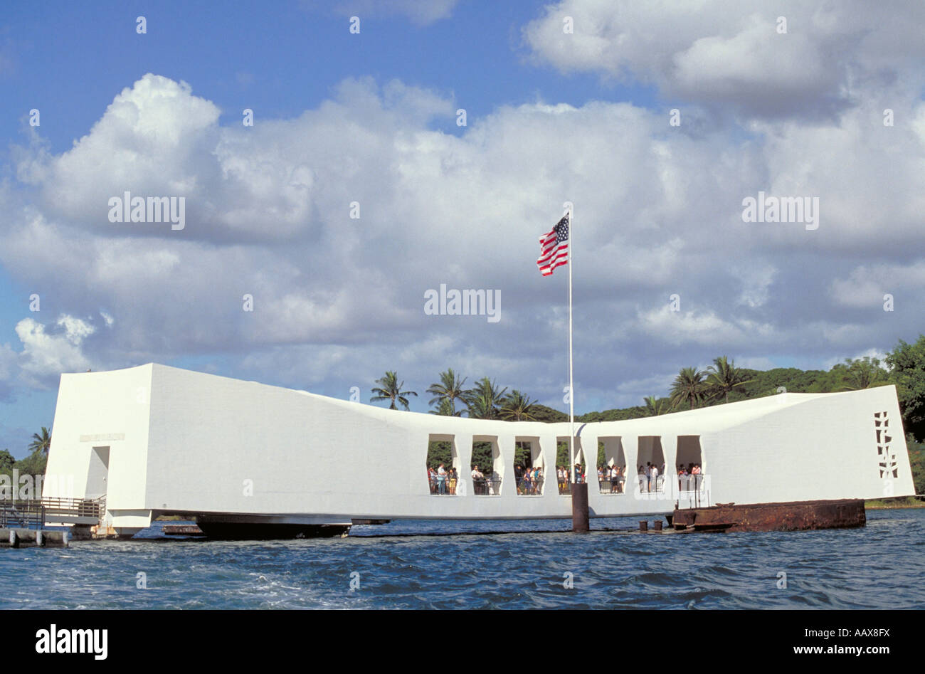 Elk214 1744 Hawaii Oahu Pearl Harbor USS Arizona Memorial Foto Stock