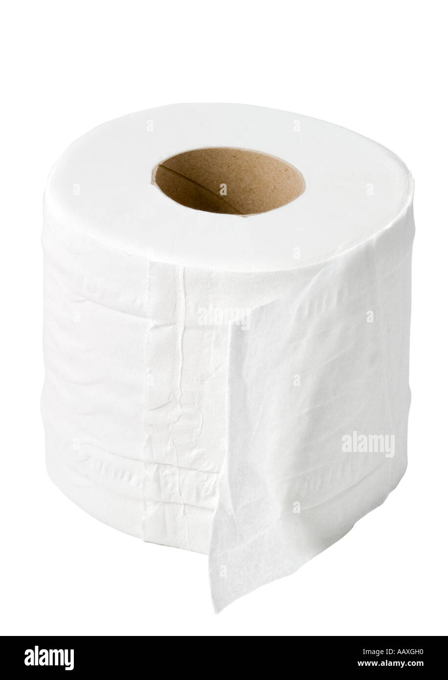 Rotolo di carta igienica isolato Foto Stock