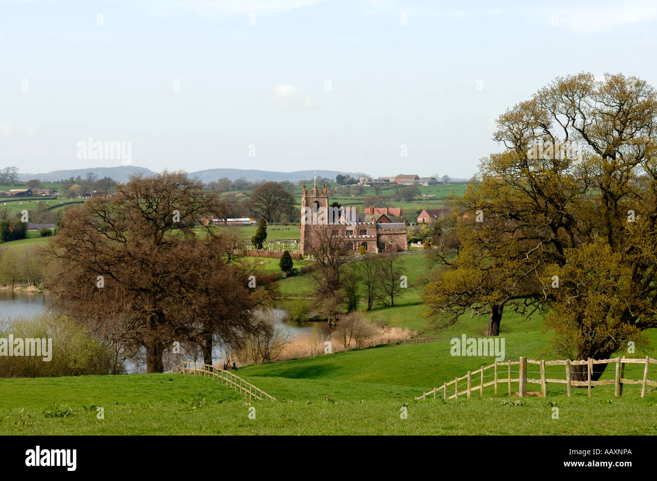 St Michaels Chiesa e grande semplice, Marbury, Cheshire England Regno Unito Foto Stock