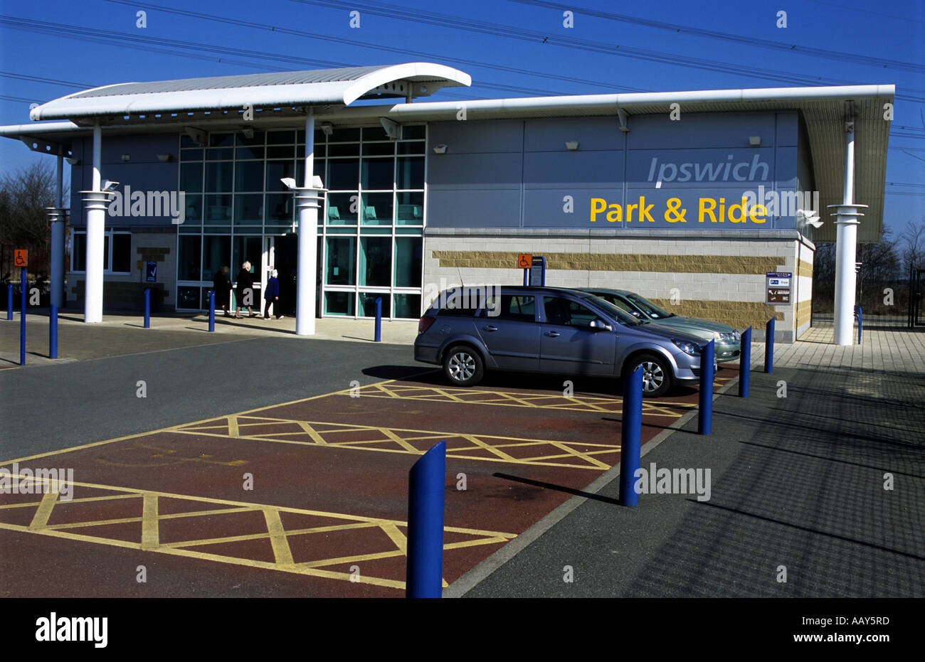 Il park and ride, Bury Road, Ipswich Suffolk. Foto Stock