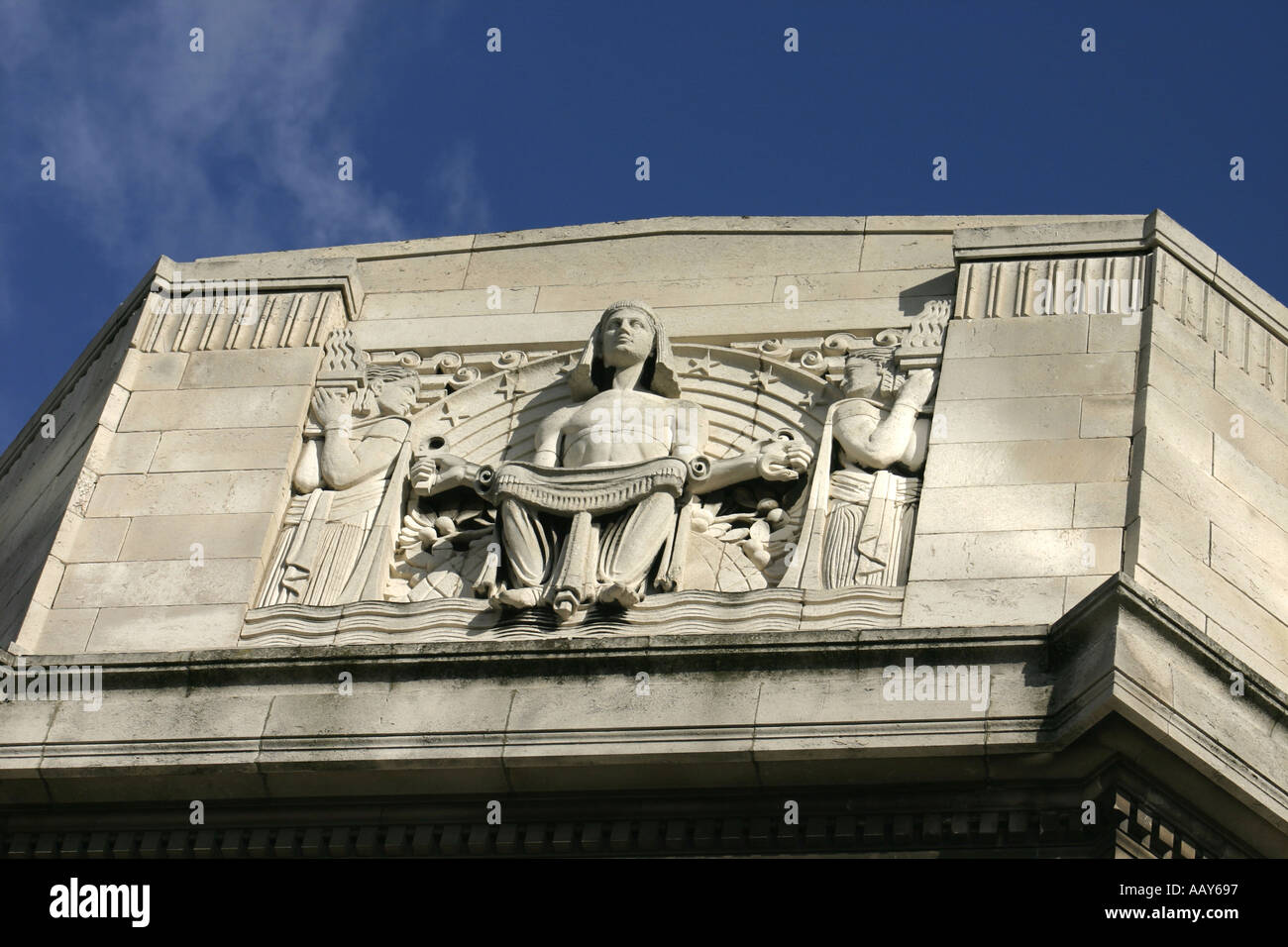 Imponente facciata dettaglio al Graves Art Gallery e la libreria Sheffield nello Yorkshire Regno Unito Foto Stock