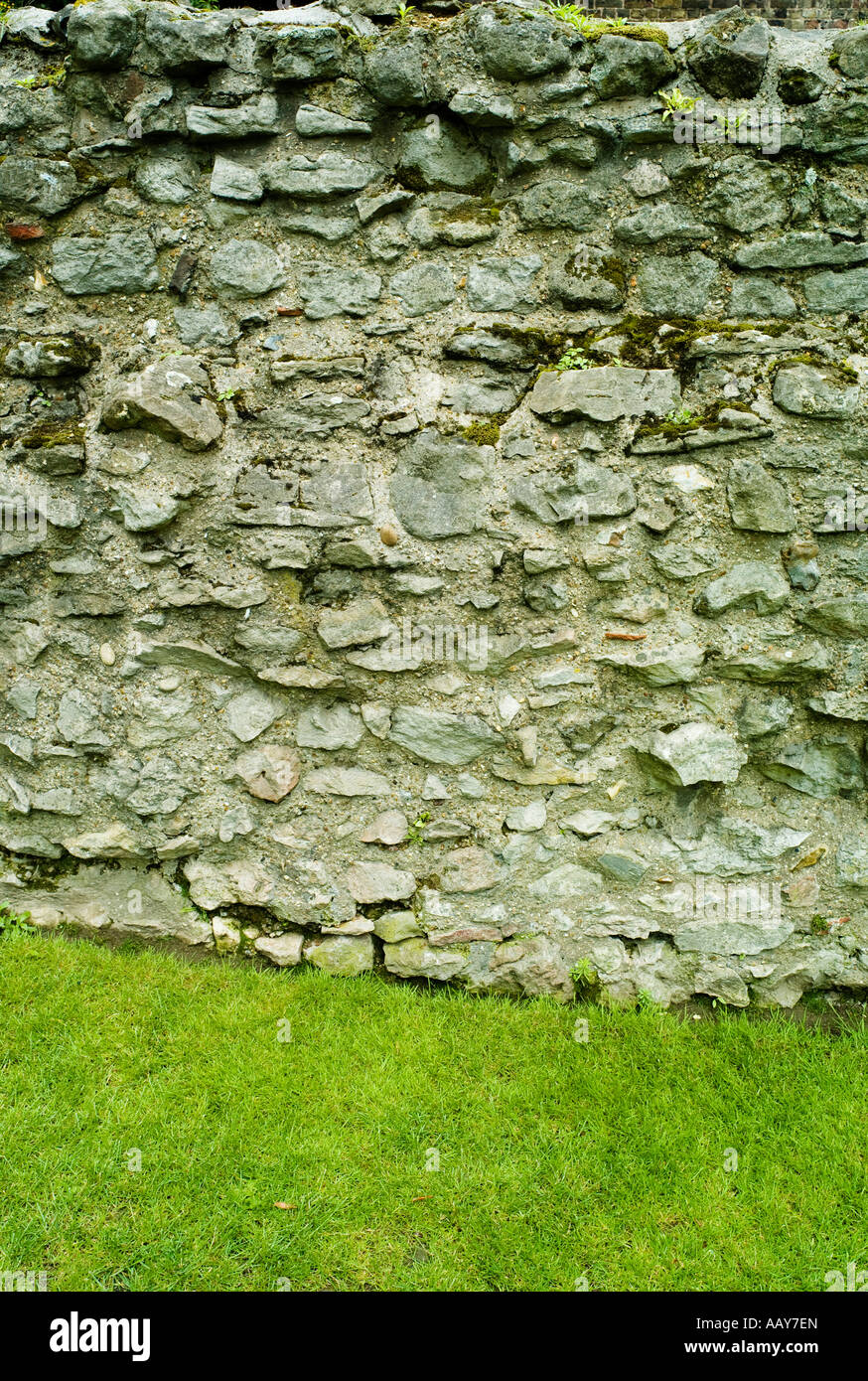 La sezione del muro romano di Londra Foto Stock
