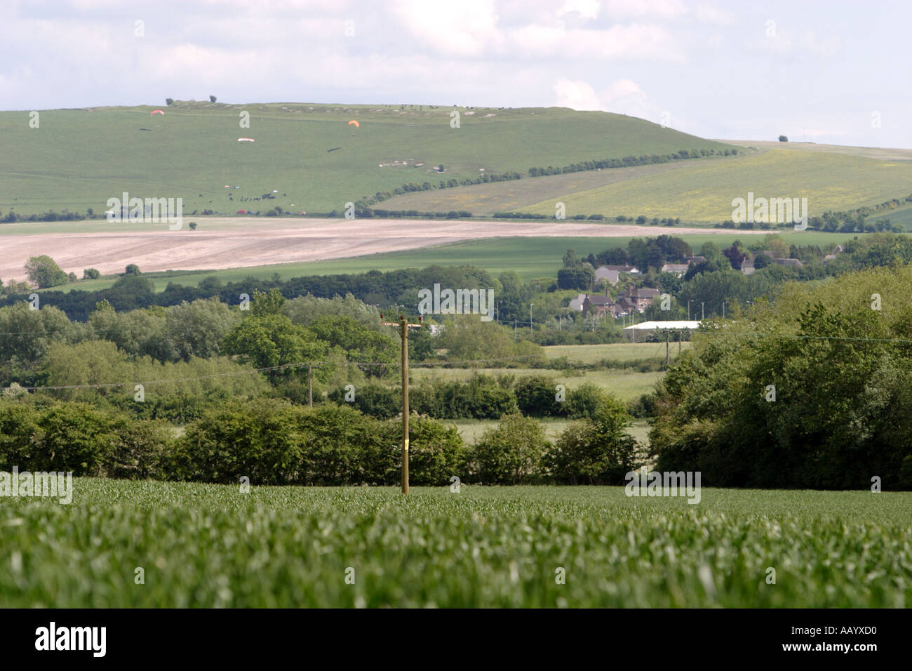 Liddington Hill visto dall acqua Coate Foto Stock