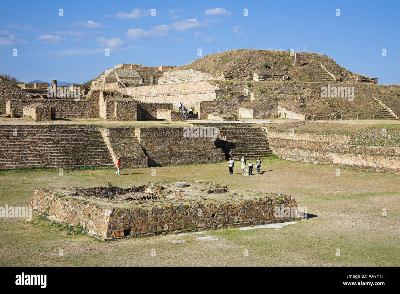 Monte Alban sito archeologico di Monte Alban, vicino a Oaxaca, Stato di Oaxaca, Messico Foto Stock