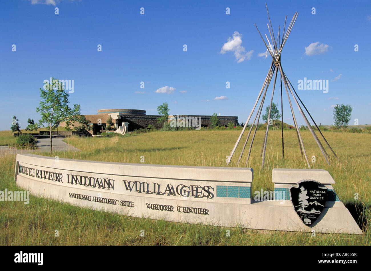 Elk256 1803 North Dakota fiume coltello villaggi indiani NHS Visitor Center Foto Stock