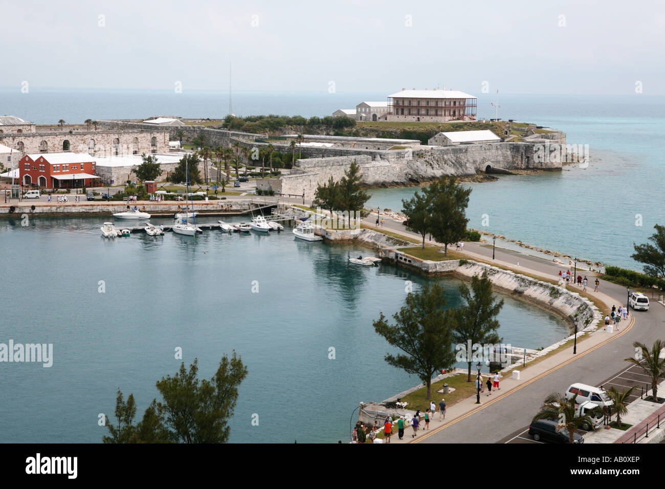 Vista aerea del Royal Naval Dockyard a Hamilton Bermuda Foto Stock