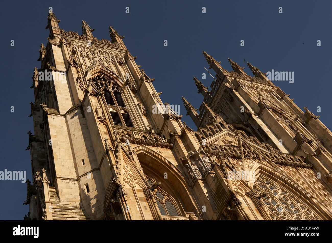 Parete ovest della cattedrale di York Minster YORKSHIRE INGHILTERRA Foto Stock