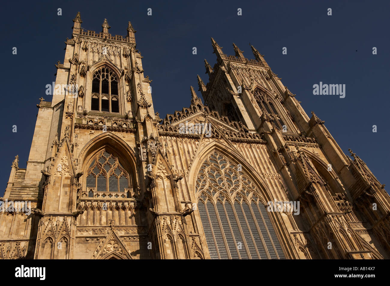 Parete ovest della cattedrale di York Minster YORKSHIRE INGHILTERRA Foto Stock