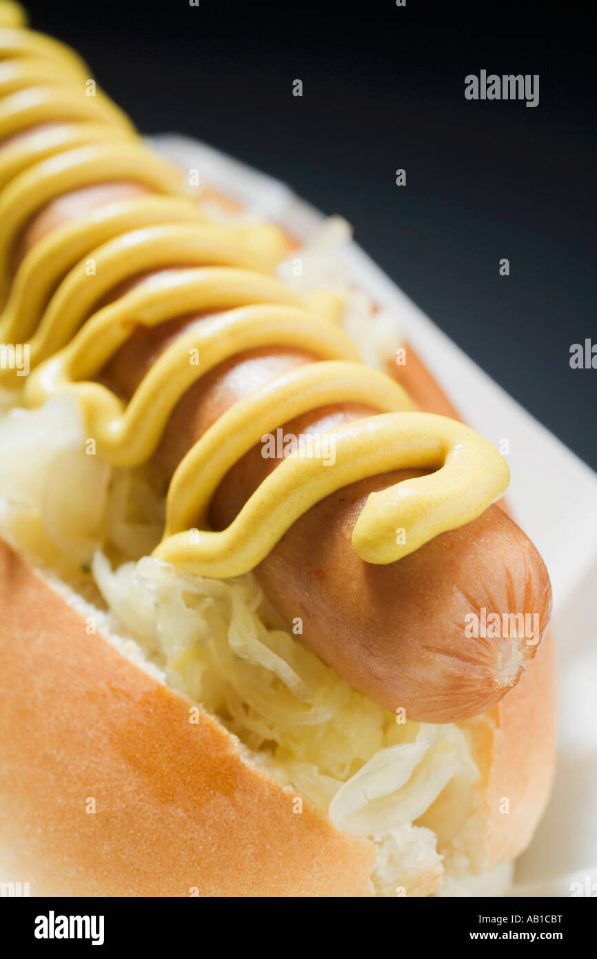 Hot Dog con crauti e senape FoodCollection Foto Stock