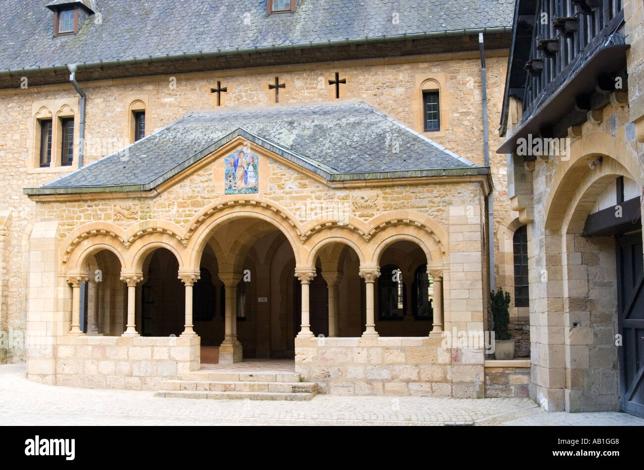 Casa di gate dell'Abbaye d'Orval monastero di Orval nella provincia del Lussemburgo in Belgio Foto Stock