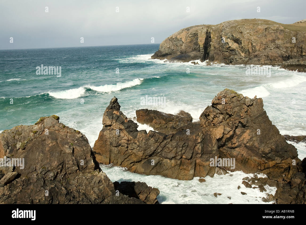 Regno Unito Scozia Western Isles Ebridi Esterne Lewis Dail Beag demolitori atlantico Foto Stock