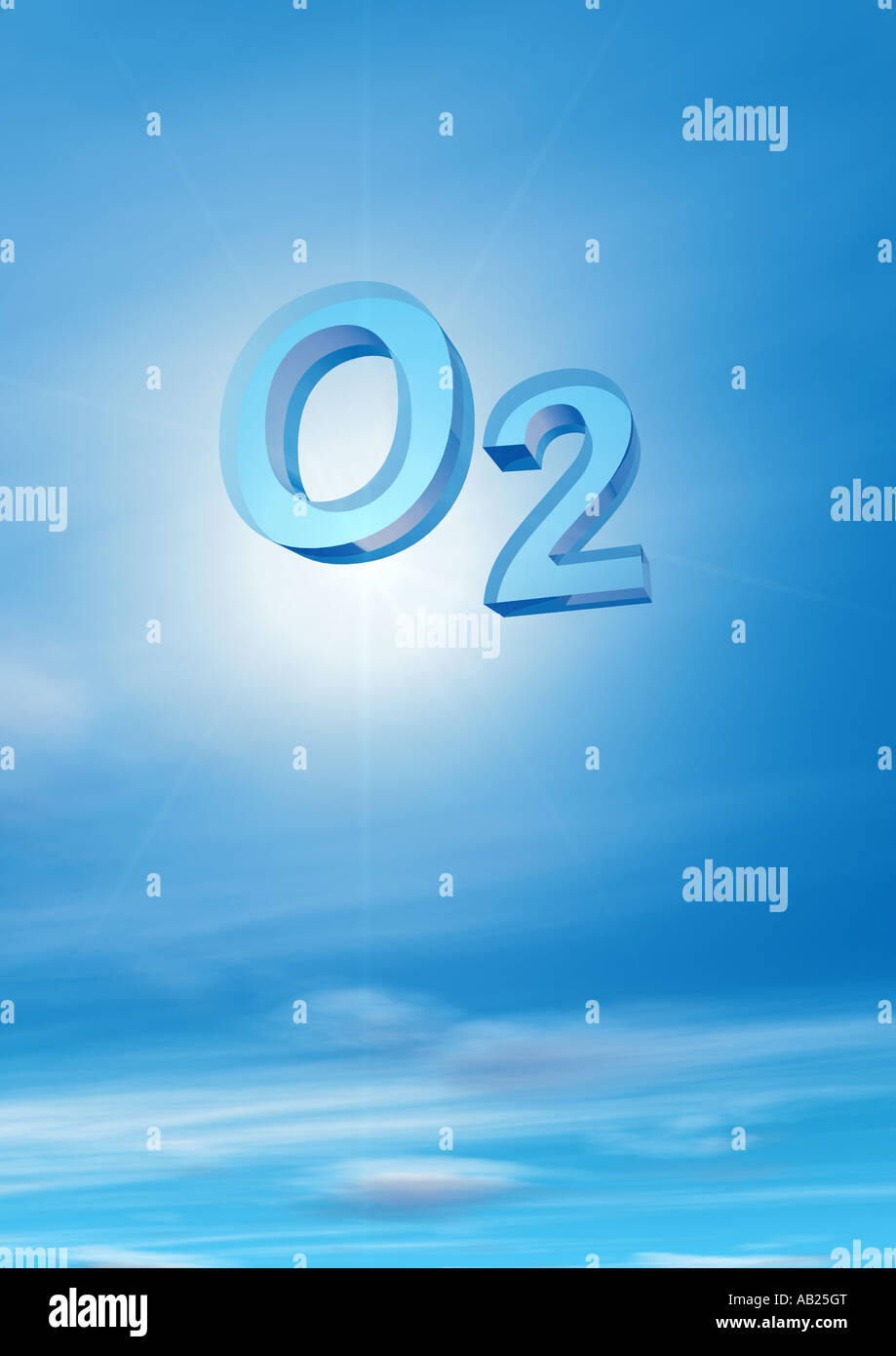 O2 ossigeno - Sauerstoff Foto Stock
