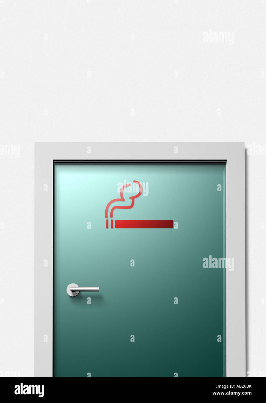 Area fumatori di sigarette sul simbolo di una porta Raucherbereich Zigarette simbolo als auf einer Tür Foto Stock