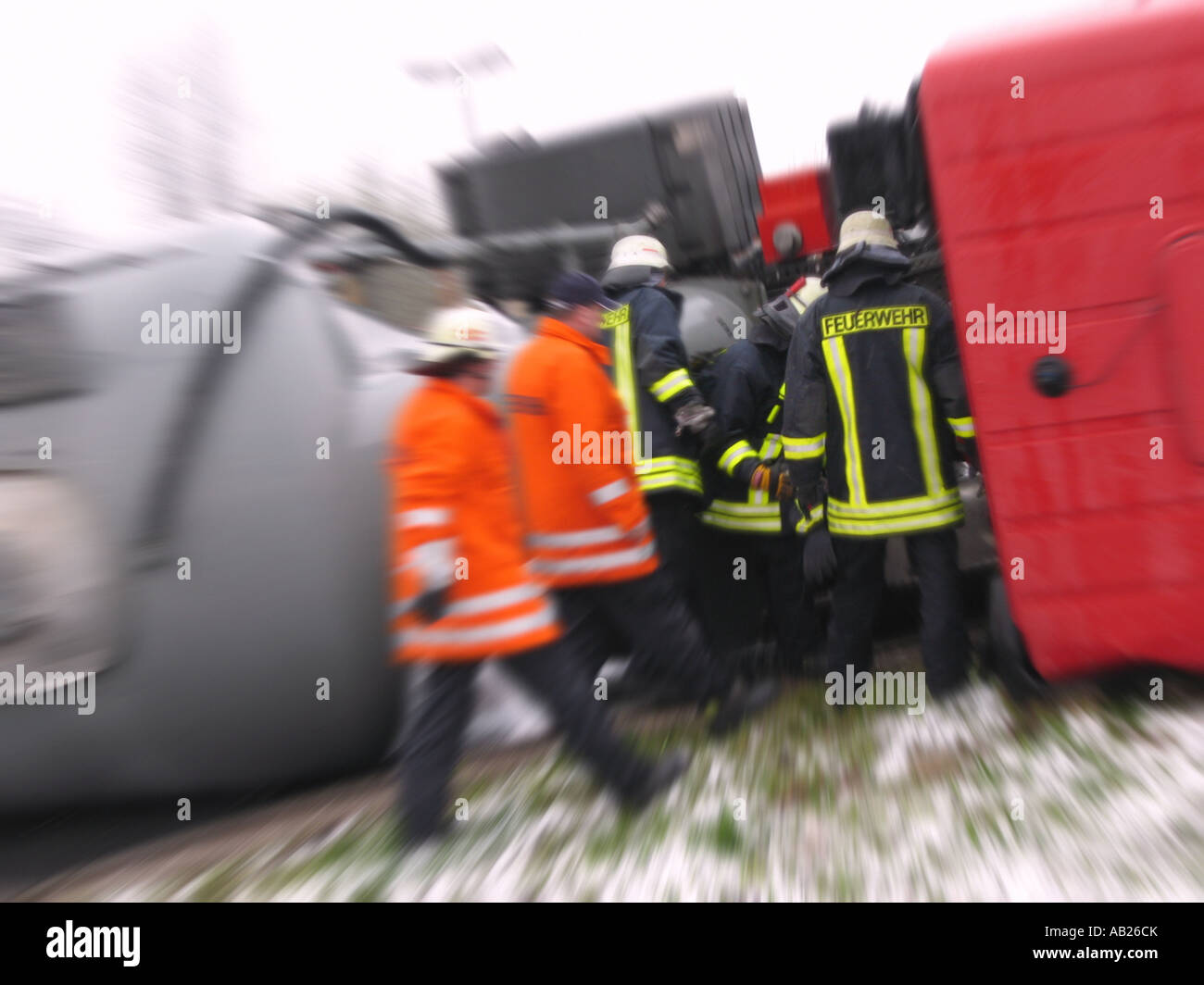 Carrello incidente Unfall LKW Foto Stock