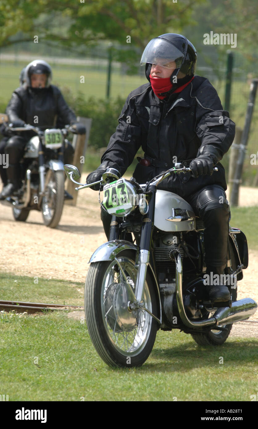 Moto d'epoca in un rally in Gran Bretagna REGNO UNITO Foto Stock