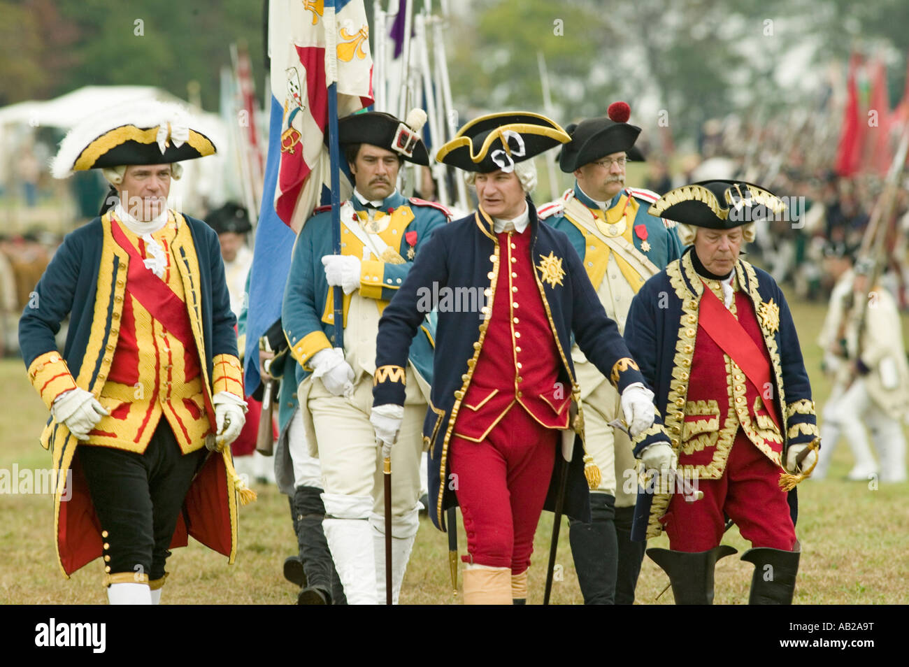Compte De Grasse maggiore generale in un abbigliamento sportivo Rochambeau generale presso il 225th anniversario della vittoria a Yorktown un reen Foto Stock