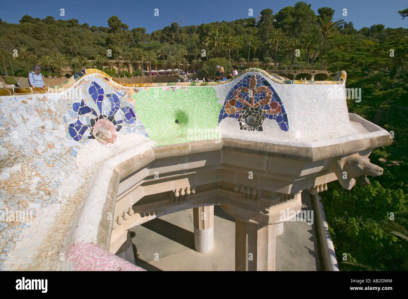 Case magiche di Antoni Gaudi s Parc Guell Barcellona Spagna Foto Stock Case magiche di Antoni Gaudi s Parc Guell Barcellona Spagna Foto Stock