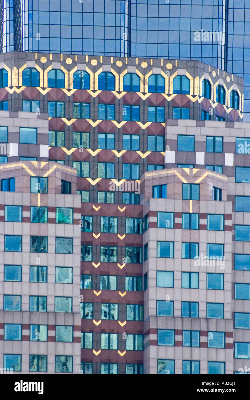 Primo piano di una architettura edificio Verizon, Boston, Stati Uniti d'America Foto Stock