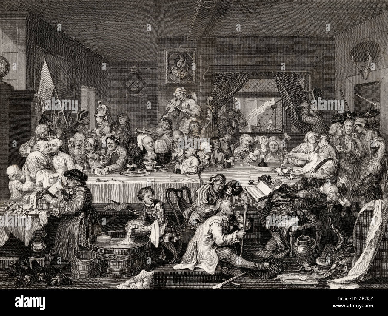 Le elezioni. Umori di un'animazione elettorale. Inciso da T e Nicholson dopo Hogarth Foto Stock