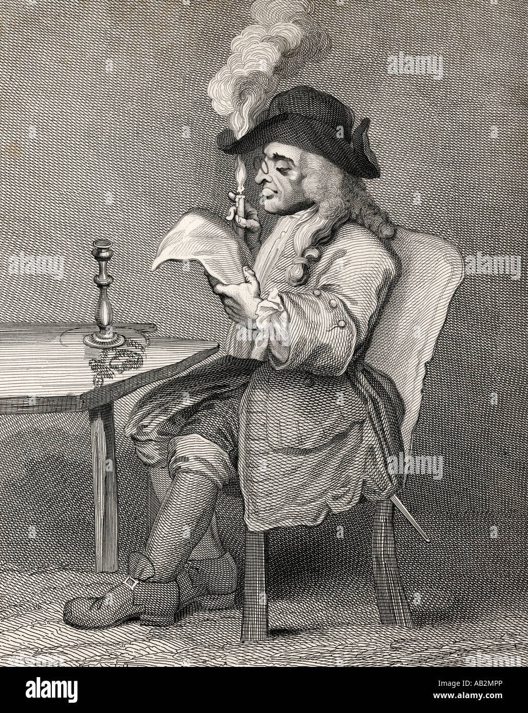 Il politico. Un facsimile dell'incisione originale del disegno di Hogarth. Foto Stock