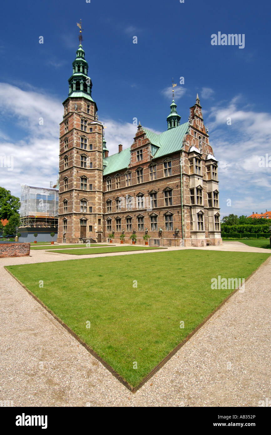 Il Palazzo Rosenborg nel Rosenborg giardini in Copenhagen DANIMARCA. Foto Stock