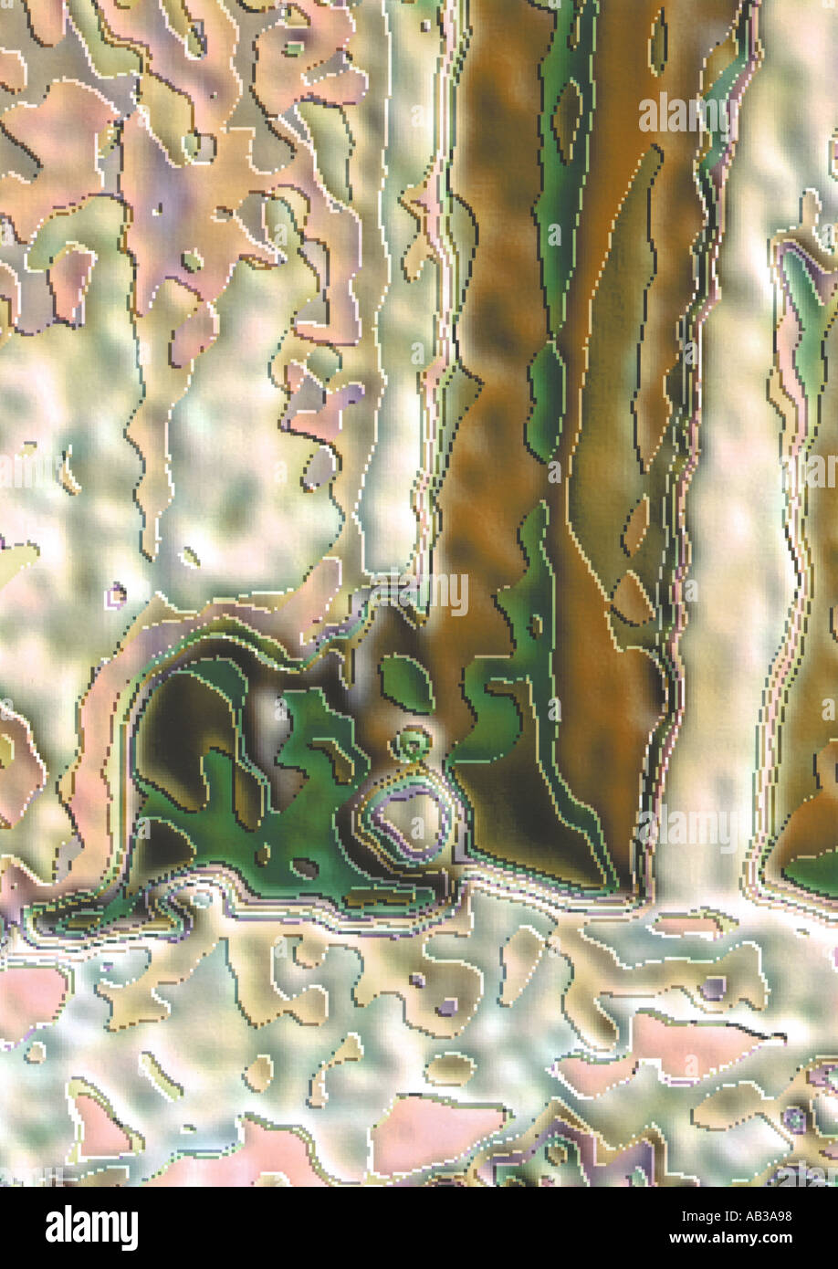 Arazzo astratta design in oro verde digitale Foto Stock