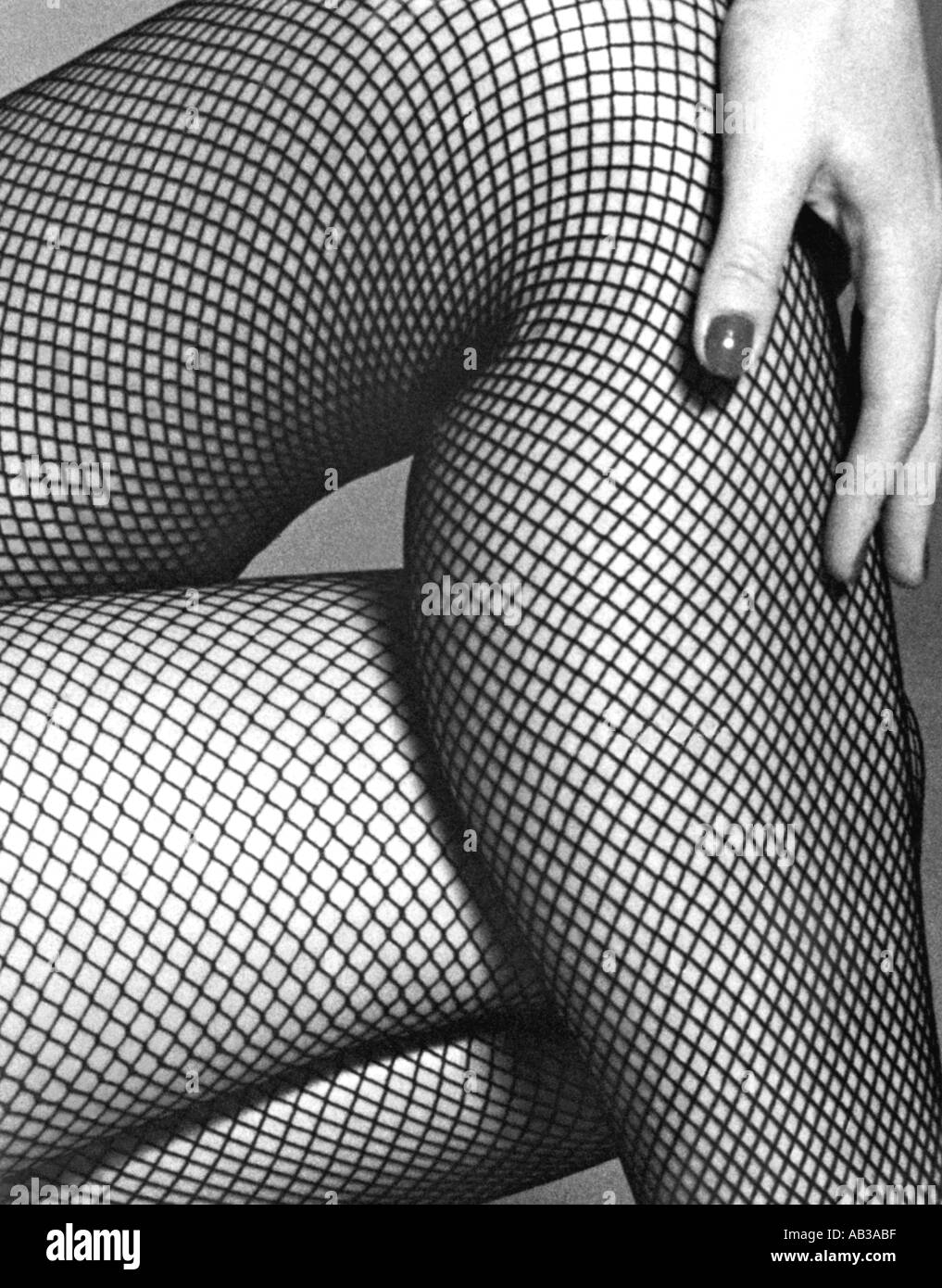 Modello femminile per le gambe B & W Foto Stock
