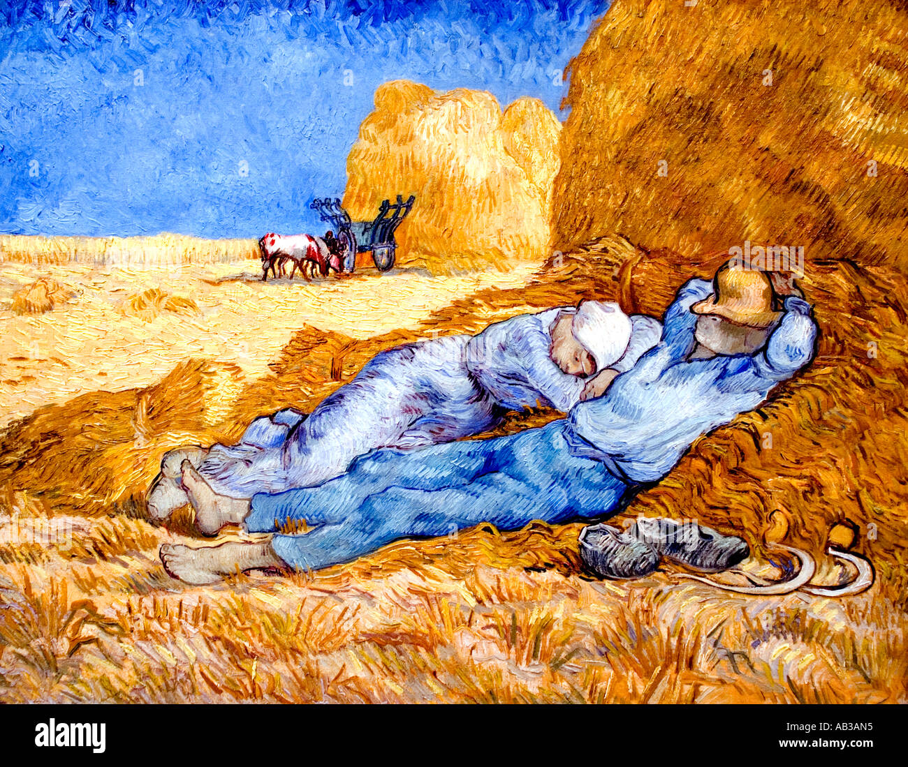 Vincent van Gogh 1853-1890 Paesi Bassi olandese La Siesta amore dormire a mezzogiorno il riposo dal lavoro 1890 Foto Stock