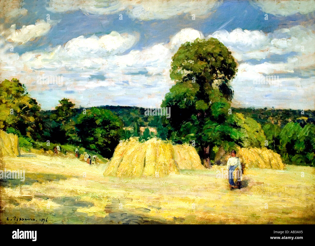 Vendemmia a Montfoucault. 1876 Camille Pissarro 1830 - 1903 Francia - Francese Foto Stock