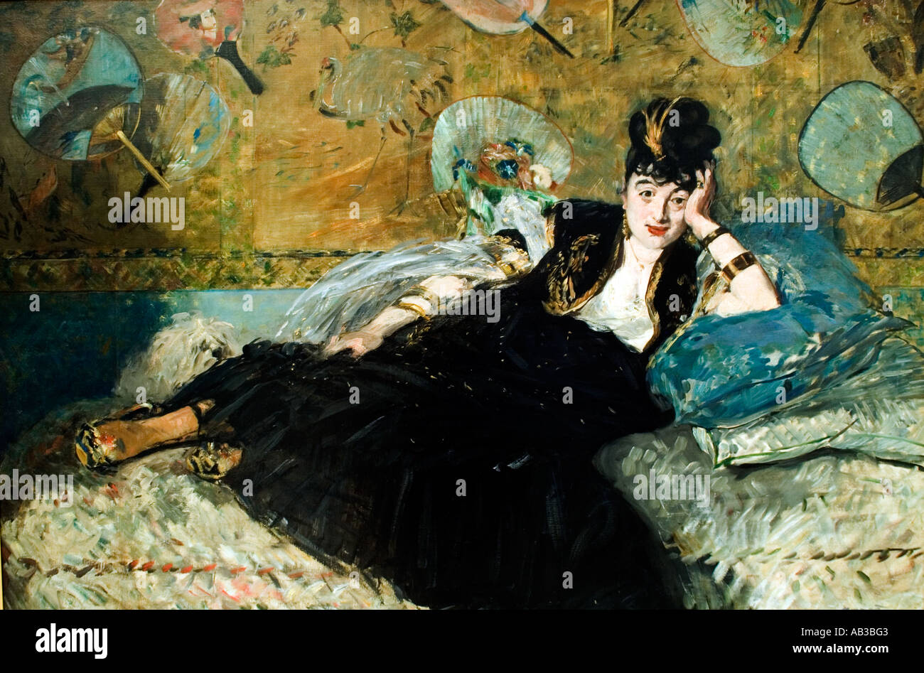 Donna con ventole Nina de Callias Édouard Manet 1832 - 1883 Francia - Francese Foto Stock