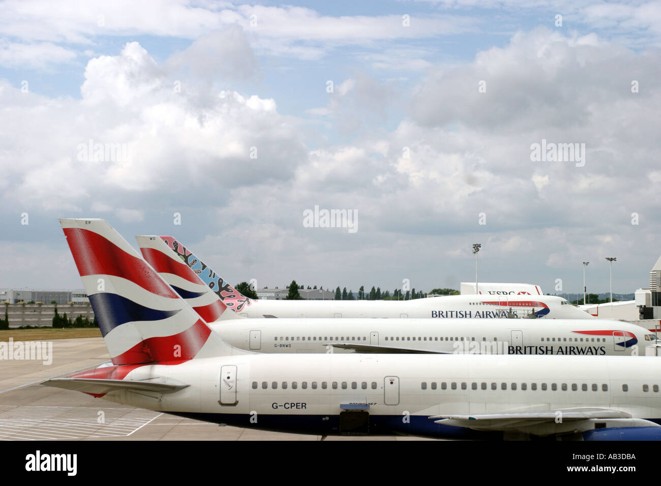 Aerei su supporto airport London Regno Unito Foto Stock
