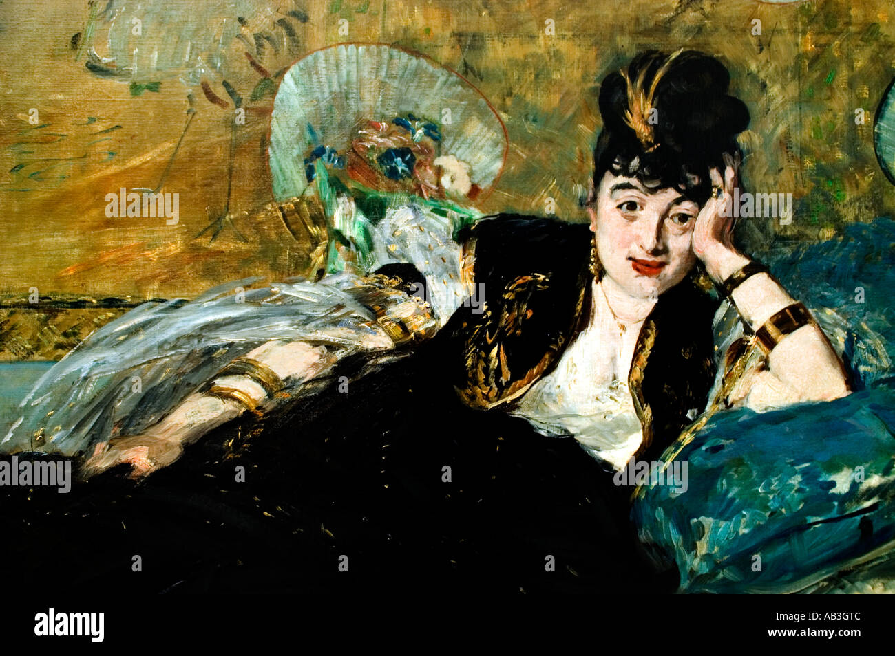 Donna con ventole Nina de Callias Édouard Manet 1832 - 1883 Francia - Francese Foto Stock