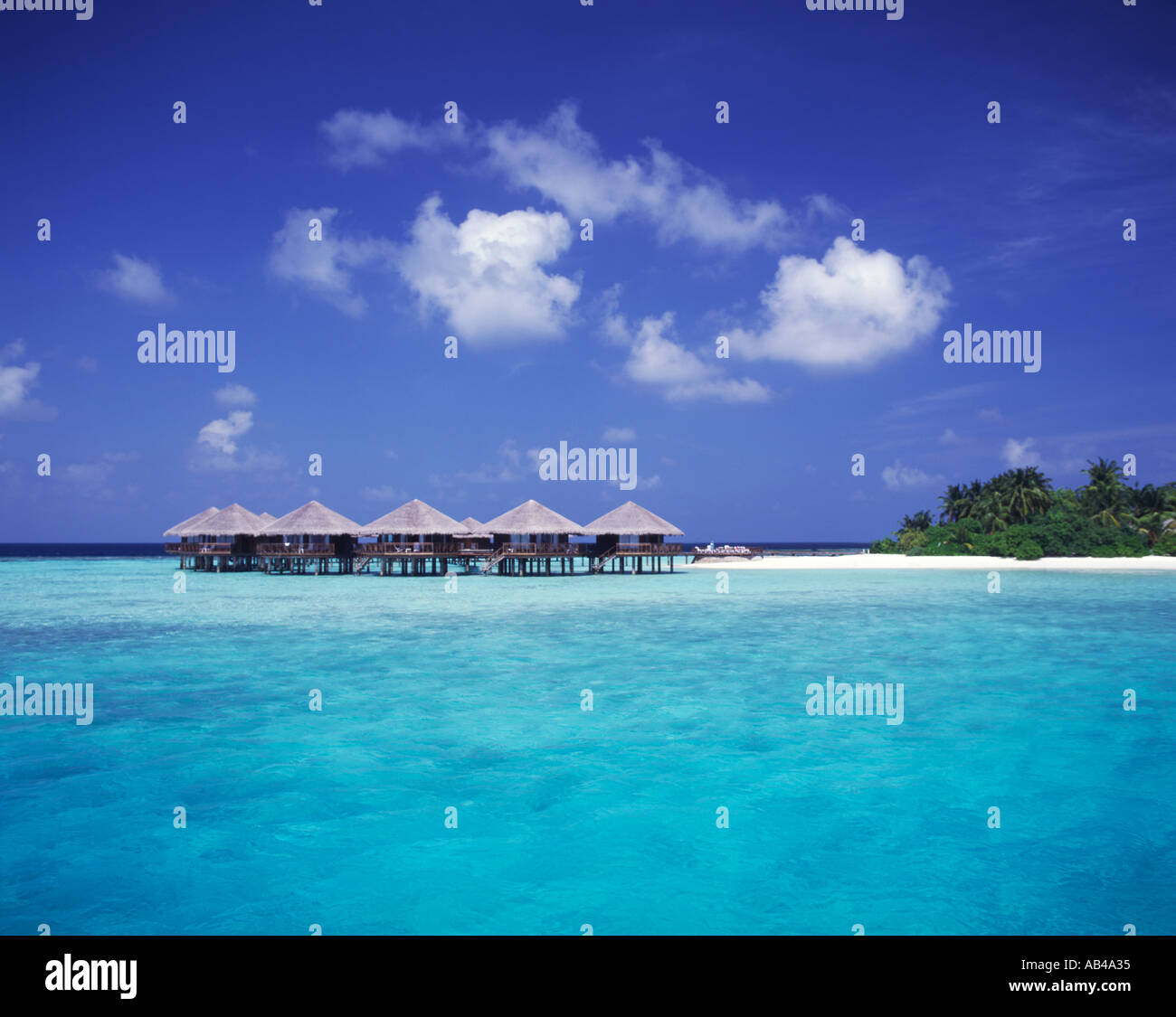 Isola di Baros Maldive Oceano Indiano Foto Stock