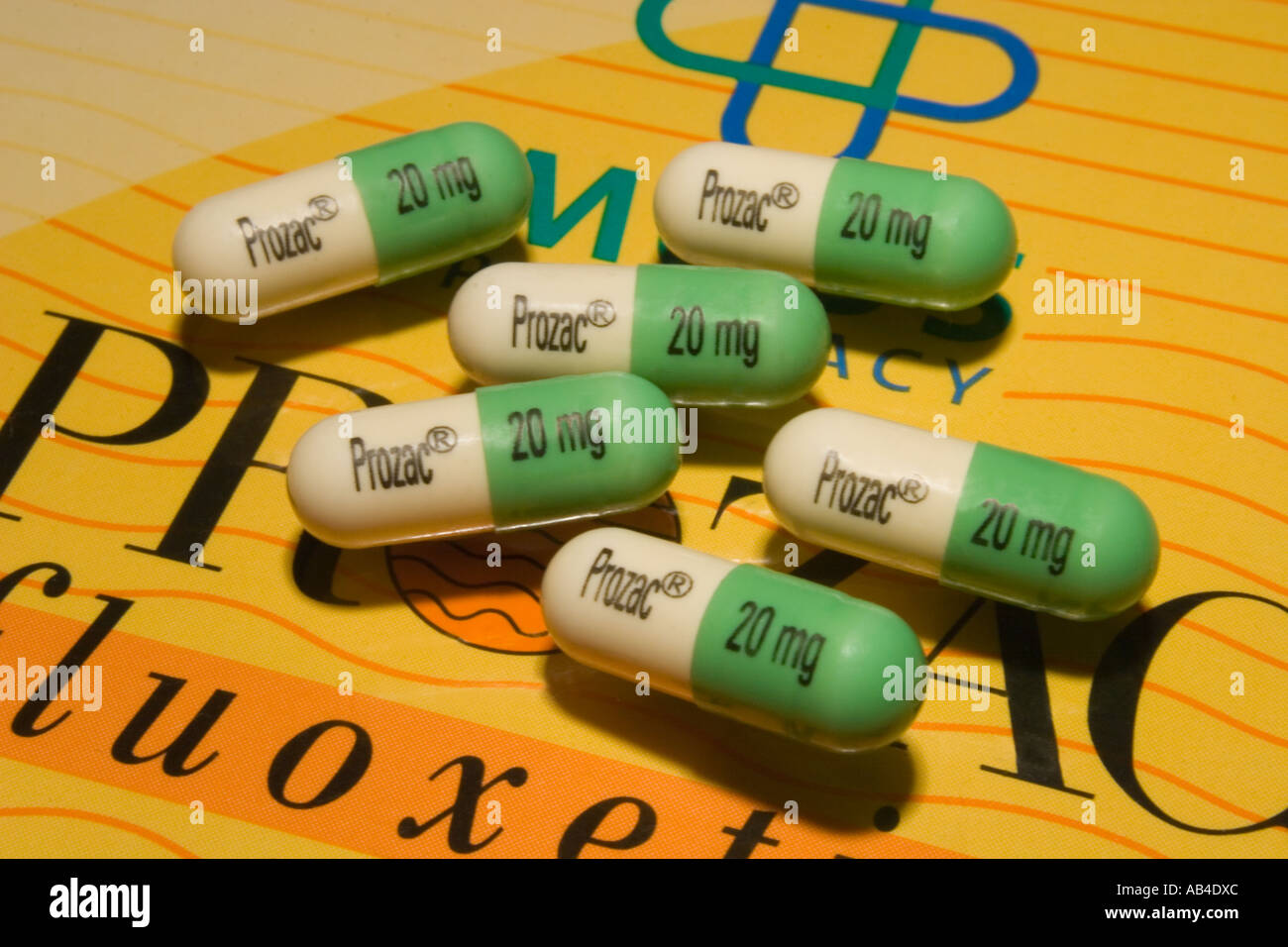 Il Prozac capsule. Foto Stock