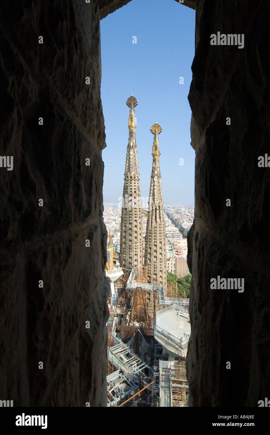 Temple de la Sagrada Familia di Barcellona, Spagna Foto Stock