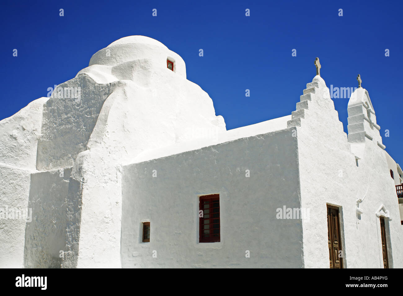 Mykonos Grecia Chiesa Ortodossa greca isola Cicladi Foto Stock