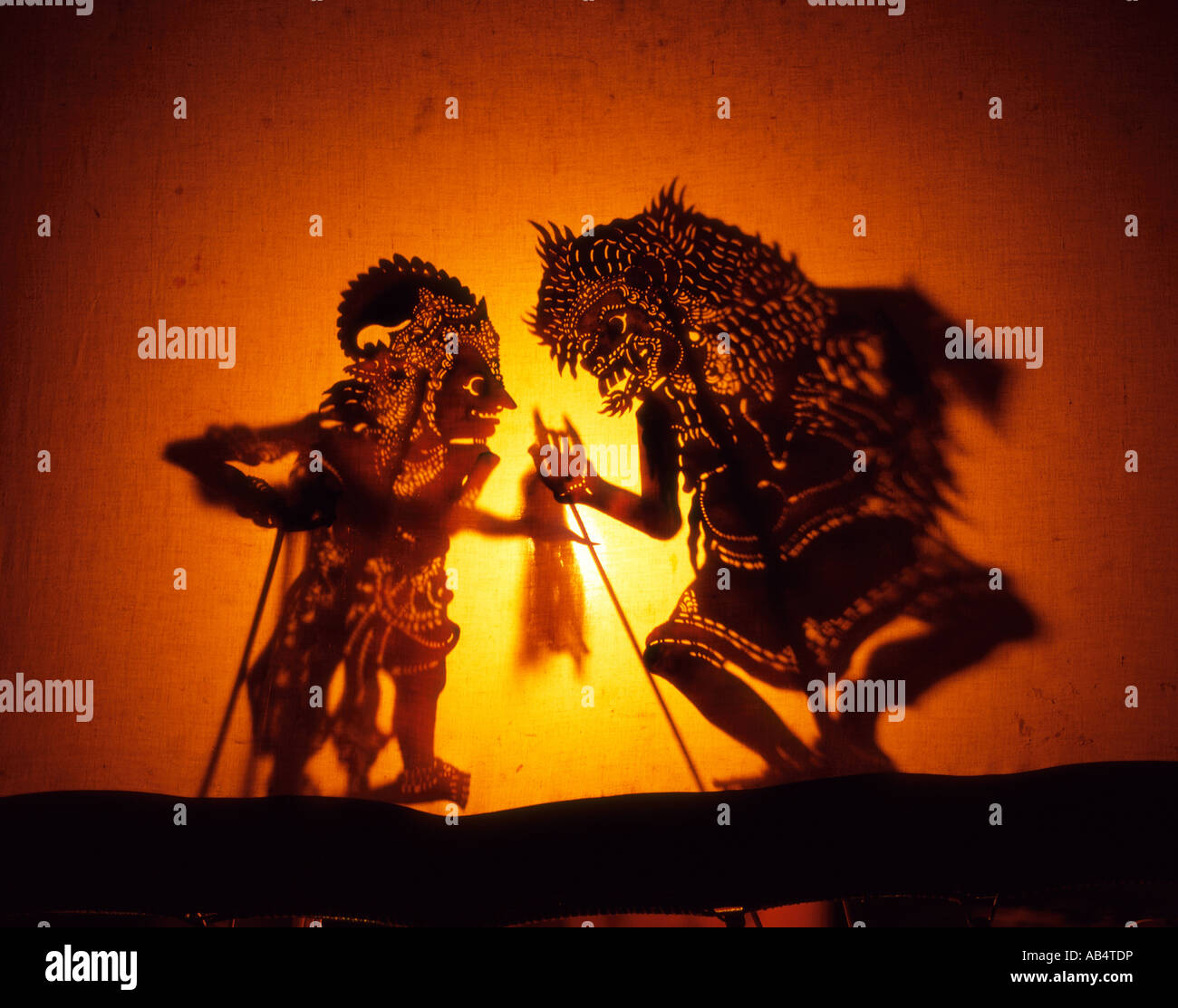 Wayang shadow puppets Foto Stock