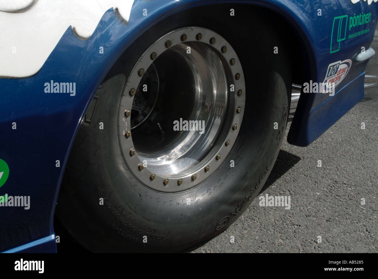 Drag racing pneumatico slick Foto Stock